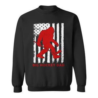 Bigfoot Big Hockey Dad American Flag Sweatshirt | Mazezy