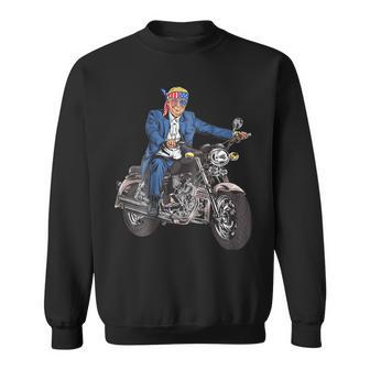 Bikers For Trump Motorcycle T Printed On Back Sweatshirt | Mazezy