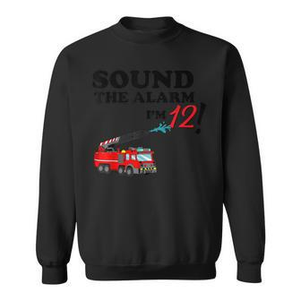 Birthday 12 Year Old Fire Fighter Truck | 12Th Bday Sweatshirt - Seseable