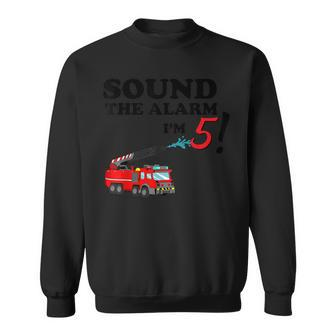 Birthday 5 Year Old Fire Fighter Truck | 5Th Bday Sweatshirt - Seseable