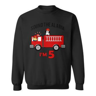 Birthday 5 Year Old Fire Fighter Truck | Firetruck Sweatshirt - Seseable