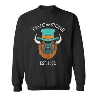 Bison Yellowstone National Park Established 1872 Sweatshirt | Mazezy