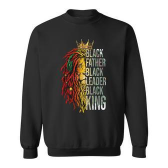 Black Father Leader King Melanin Men African Fathers Day Sweatshirt - Thegiftio UK