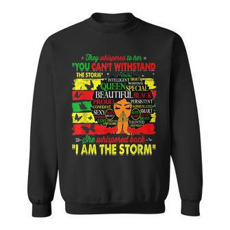 Black History Month Afro I Am The Storm African Pride Woman Sweatshirt - Seseable