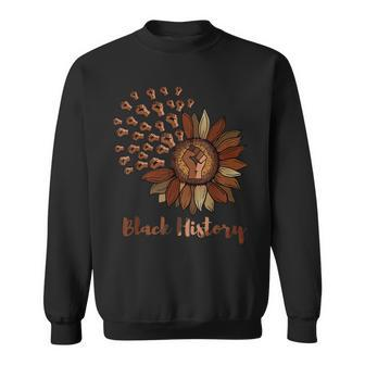 Black History Sunflower Melanin African Black History Month Sweatshirt - Seseable