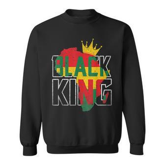 Black King Africa Map Black History Month Africa Pride Sweatshirt - Seseable