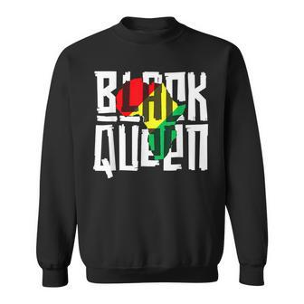 Black Queen For Women Girls History Month Africa Sweatshirt - Seseable