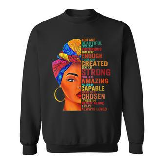 Black Queen Lady Curly Natural Afro American History Month Men Women Sweatshirt Graphic Print Unisex - Seseable