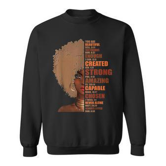 Black Queen Lady Curly Natural Afro American History Month V2 Men Women Sweatshirt Graphic Print Unisex - Seseable