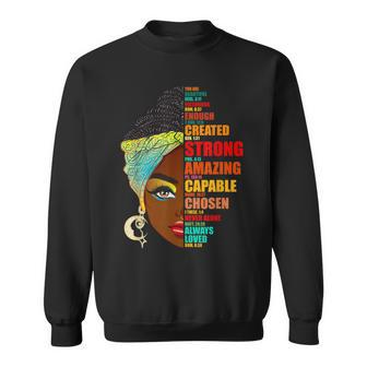 Black Queen Lady Curly Natural Melanin Black Ladies Pride Sweatshirt - Seseable