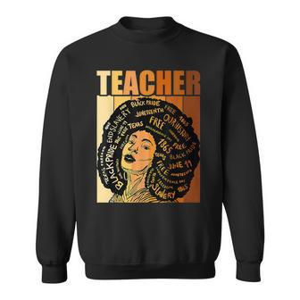Black Smart Teacher Afro Love African Black History Women Men Women Sweatshirt Graphic Print Unisex - Seseable