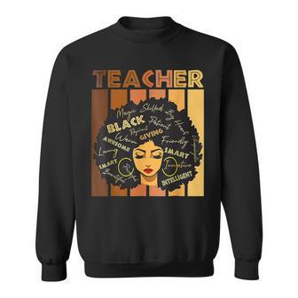Black Smart Teacher Afro Love Melanin African American Women Men Women Sweatshirt Graphic Print Unisex - Seseable