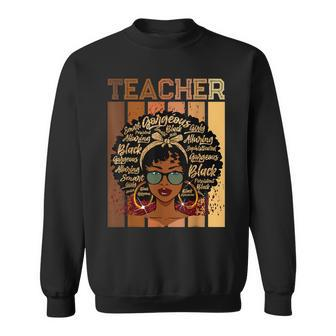Black Smart Teacher Afro Love Melanin African American Women V2 Men Women Sweatshirt Graphic Print Unisex - Seseable