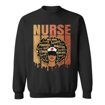 Black Strong Nurse Afro Love Melanin African American Women V2 Men Women Sweatshirt Graphic Print Unisex - Seseable