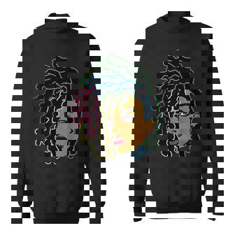 Black Woman African Afro Hair Cool Black History Month Gift Sweatshirt | Mazezy