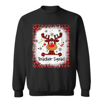 Bleached Teacher Squad Reindeer Teacher Christmas Xmas Men Women Sweatshirt Graphic Print Unisex - Seseable