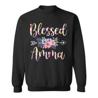Blessed Amma Mothers Day Floral Funny Sweatshirt - Seseable