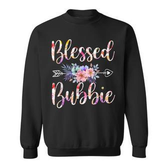 Blessed Bubbie Mothers Day Floral Funny Sweatshirt - Seseable