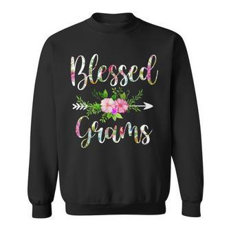 Blessed Grams Floral For Women Mothers Day Grandma Sweatshirt - Seseable