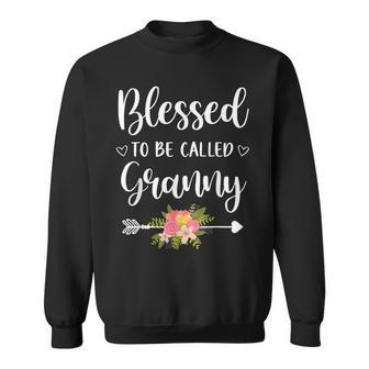 Blessed To Be Called Granny Women Flower Decor Grandma Sweatshirt - Seseable