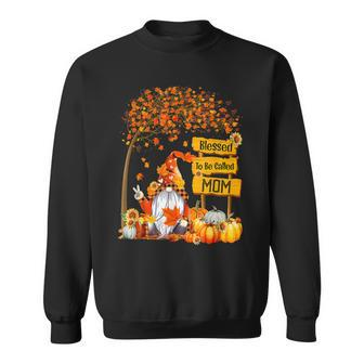 Blessed To Be Called Mom Fall Gnome Thanksgiving Men Women Sweatshirt Graphic Print Unisex - Thegiftio UK