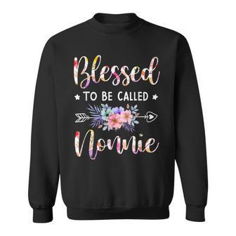 Blessed To Be Called Nonnie Floral Mothers Day Sweatshirt - Seseable