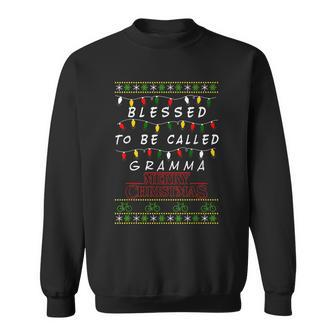Blessed To Be Gramma Grandma Gift Christmas Men Women Sweatshirt Graphic Print Unisex - Seseable