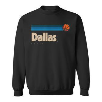Blue Dallas Basketball B-Ball City Texas Retro Dallas Sweatshirt - Seseable