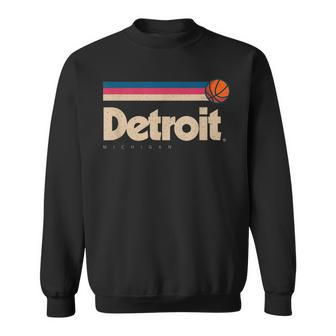 Blue Detroit Basketball B-Ball City Michigan Retro Detroit Sweatshirt - Seseable