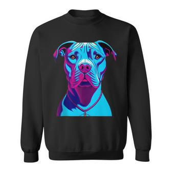 Blue Pitbull Amstaff Design Sweatshirt | Mazezy AU