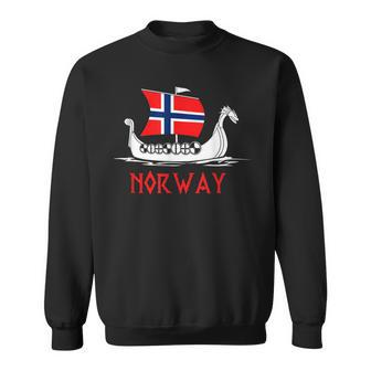 Boat Norwegian Flag Norway Viking Ship Norway Sweatshirt | Mazezy