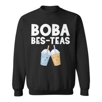 Boba Girl Bes Teas Besties Bubble Tea Best Friends Sweatshirt - Seseable