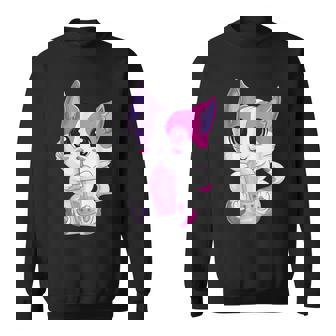 Boba Tea Cat Bubble Tea Cat Kawaii Anime Neko Girls Ns V2 Sweatshirt - Seseable