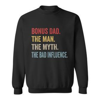 Bonus Dad The Man Myth Bad Influence Retro Christmas Sweatshirt - Monsterry CA