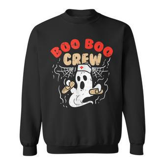 Boo Boo Crew Ghost Web Funny Nurse Halloween Costume Rn Gift Men Women Sweatshirt Graphic Print Unisex - Thegiftio UK