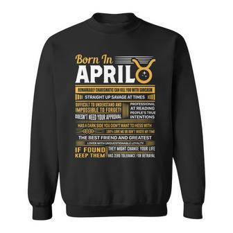 Born In April Taurus Funny Birthday Gift Sweatshirt | Mazezy