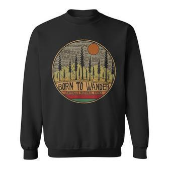 Born To Wander Americas National Parks Vintage Sweatshirt - Thegiftio UK