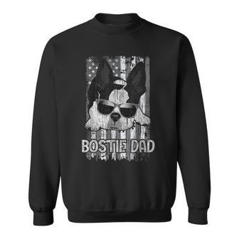 Bostie Dad Us Flag Boston Terrier Dog Father Puppy Lover Sweatshirt | Mazezy