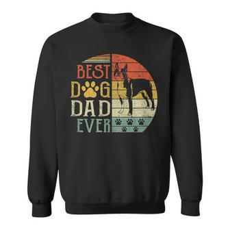 Boston Terrier Best Dog Dad Ever Vintage Fathers Day Retro Sweatshirt - Seseable