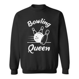 Bowling Queen Funny Bowler Mom Bowl Mothers Day Men Women Sweatshirt Graphic Print Unisex - Seseable