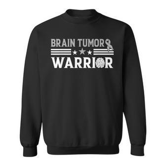 Brain Tumor Warrior - Brain Cancer Awareness Month Ribbon Sweatshirt | Mazezy