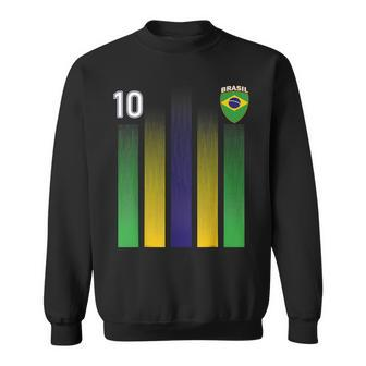 Brazil 10 Soocer Jersey Brazil Football Fan Soccer Men Women Sweatshirt Graphic Print Unisex - Thegiftio UK