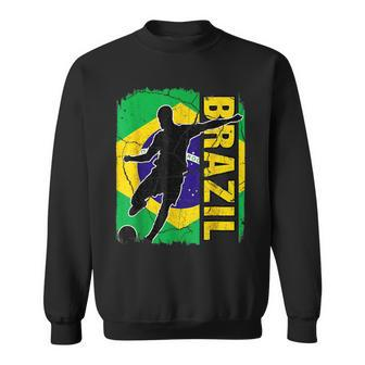 Brazilian Soccer Team Brazil Flag Jersey Football Fans Men Women Sweatshirt Graphic Print Unisex - Seseable