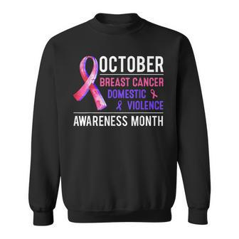 Breast Cancer Awareness & Domestic Violence Awareness Month Men Women Sweatshirt Graphic Print Unisex - Thegiftio UK