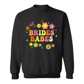 Bride Babes Bridesmaids Groovy Bachelorette Party Matching Sweatshirt | Mazezy