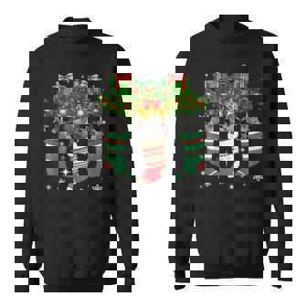 British Shorthair Cats In Christmas Sock Cat Lover Gifts Men Women Sweatshirt Graphic Print Unisex - Thegiftio