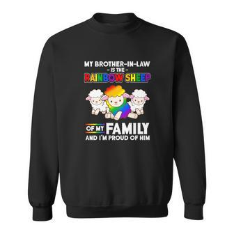 Brother In Law Rainbow Sheep Family Gay Pride Men Women Sweatshirt Graphic Print Unisex - Thegiftio UK
