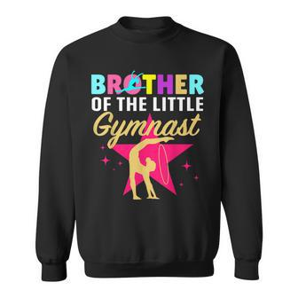 Brother Little Gymnast Girl Birthday Gymnastics Themed Party Sweatshirt | Mazezy