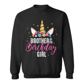 Brother Of The Birthday Girl Sibling Gift Unicorn Birthday Sweatshirt | Mazezy