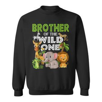 Brother Of The Wild One Zoo Birthday 1St Safari Jungle 1St Sweatshirt - Seseable